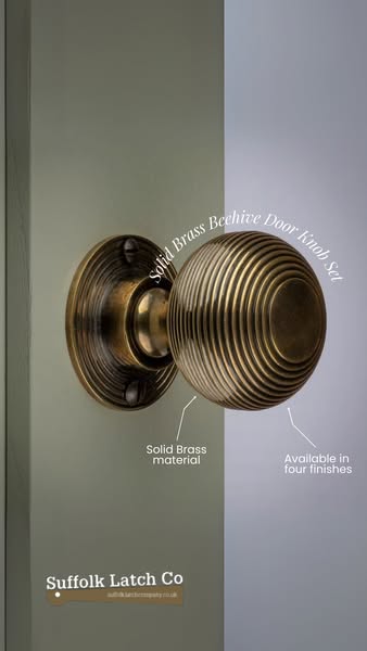 Solid Brass Beehive Door Knobs