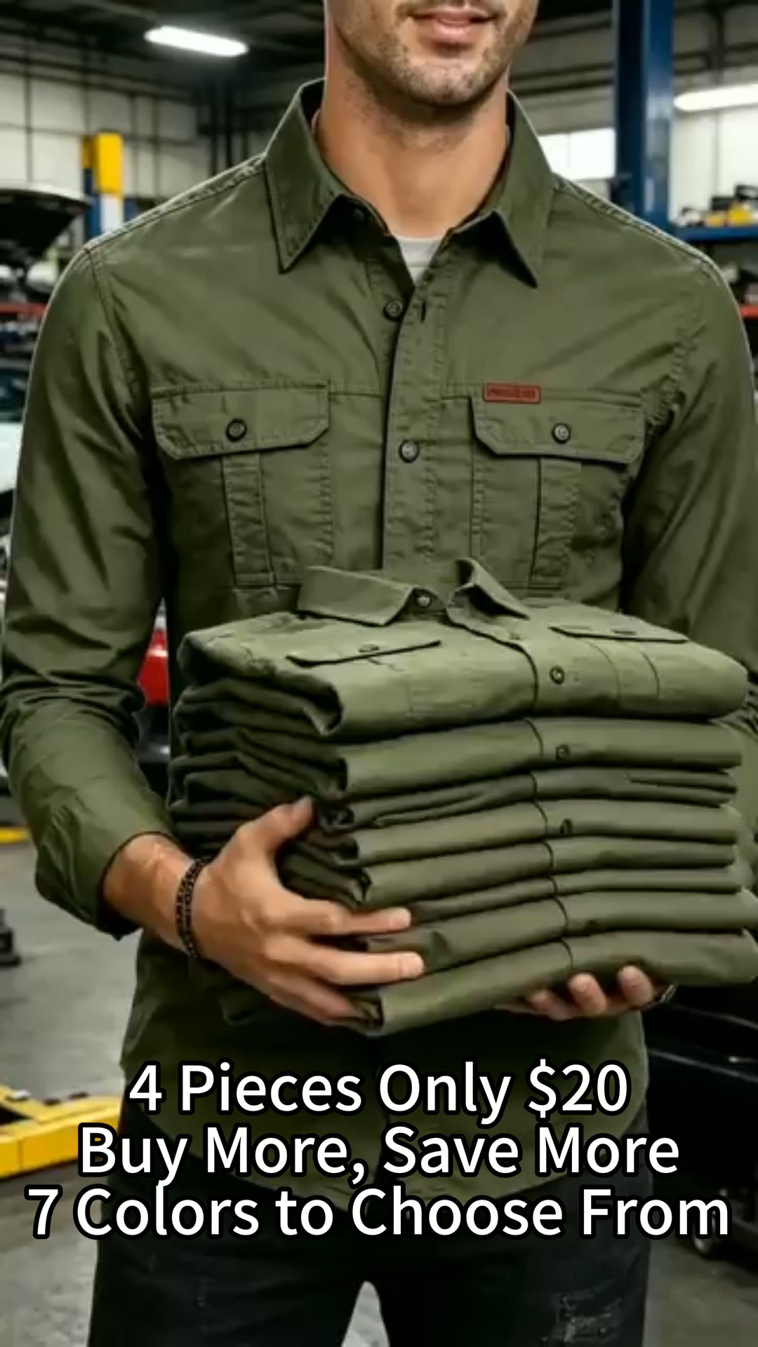 Men’s Long Sleeve Workwear Shirt | 6 Pieces $27 | 10 Pieces $36 + FREE SHIPPING