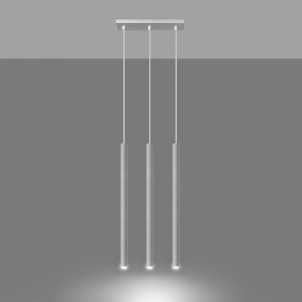 Suspensão cilíndrica em metal branco para sala - Asterion