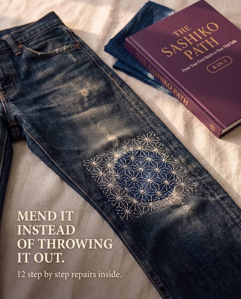The Sashiko Path — 8 Guides, 120 Patterns, One Calm Method
