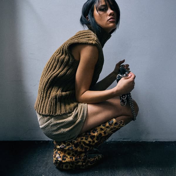 Ribbed Sleeveless Turtleneck - Dark Khaki