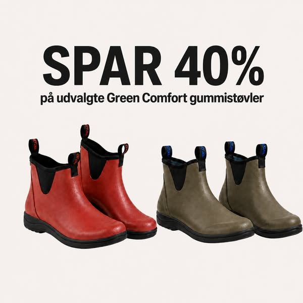 Spar 40% på Green Comfort gummistøvler