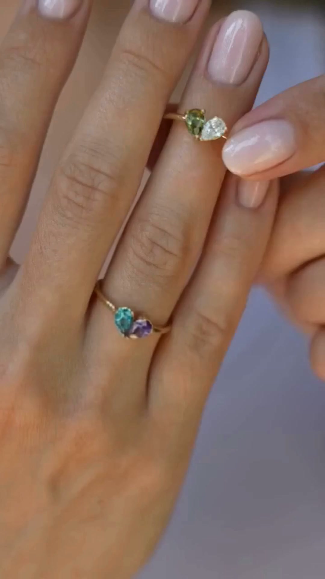 Two birthstones, one heart, one bond