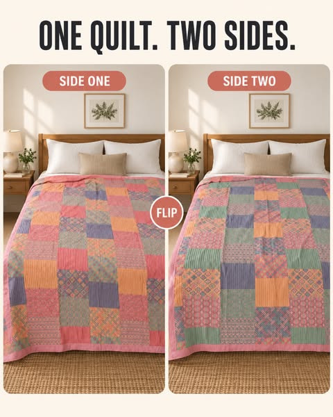 Colorful Cotton Square Quilt