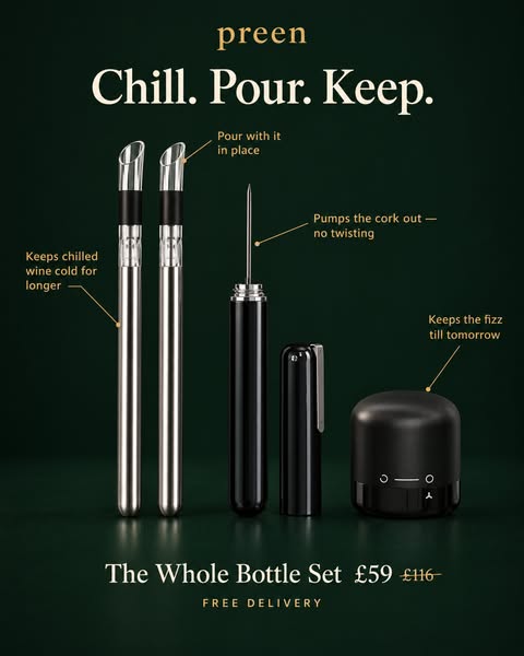 Chill. Pour. Keep. All in one set.