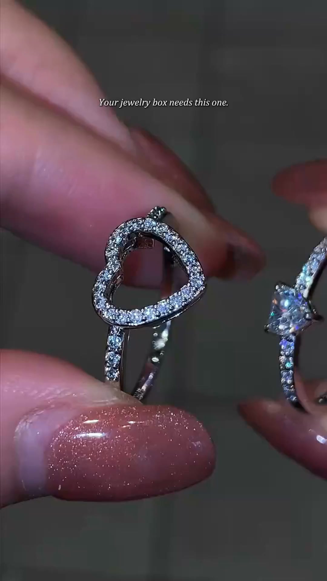 Heart-Cut Moissanite Halo Ring Set