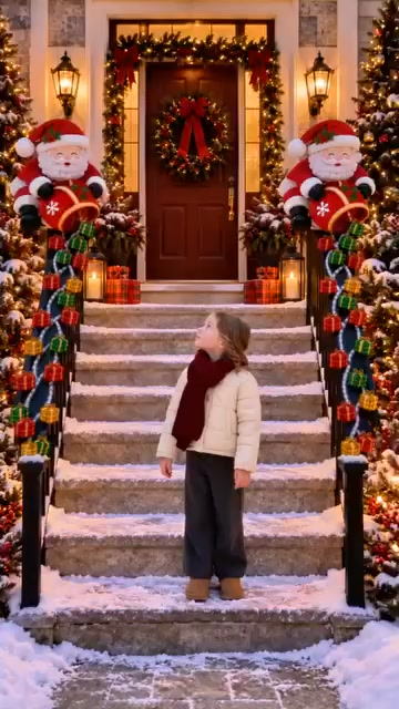 Santa Magic Gift Cascade Railing Light