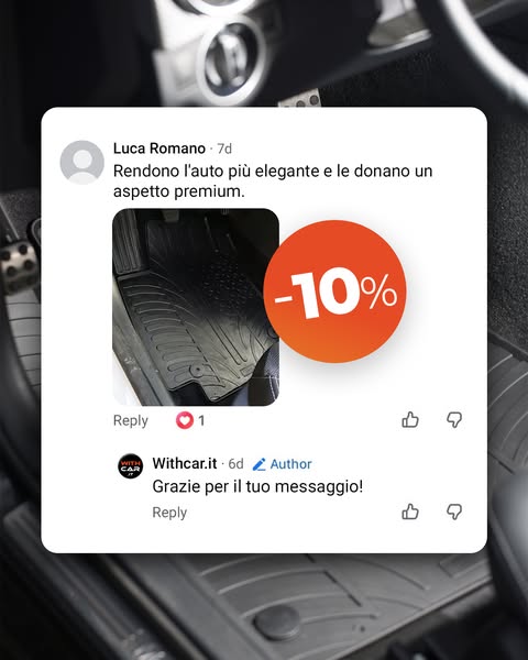 Tappetini auto gomma -10%