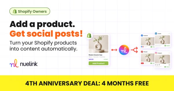 Add a product. Get social posts.
