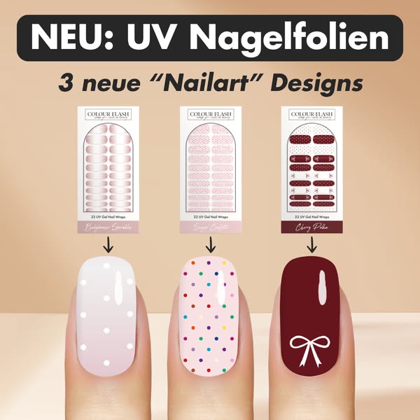 3 Neue "Nailart" UV Nagelfolien Designs bei Colour Flash