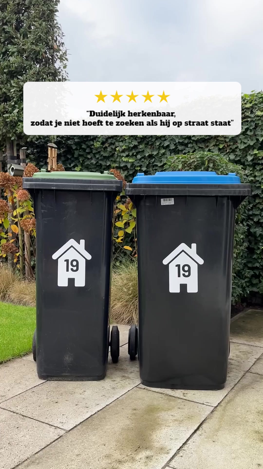 Containerstickers met eigen huisnummer | Klikostickers