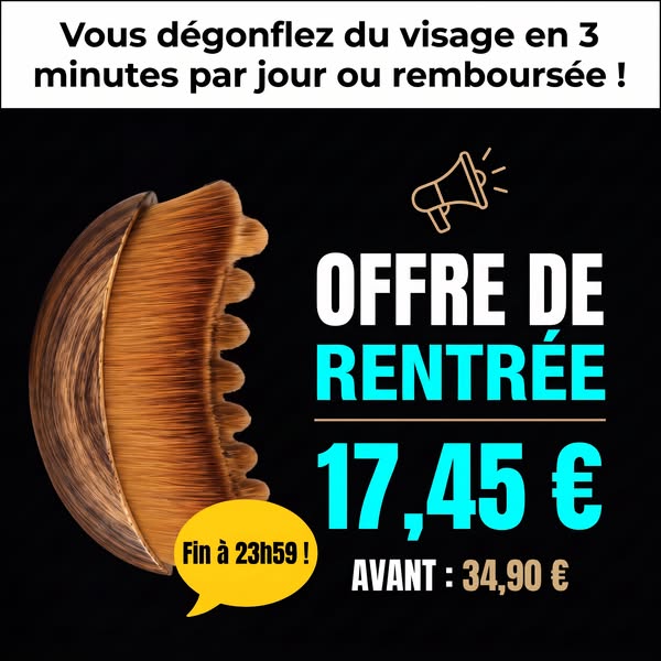 2 minutes par jour = peau plus ferme & moins de gonflements.