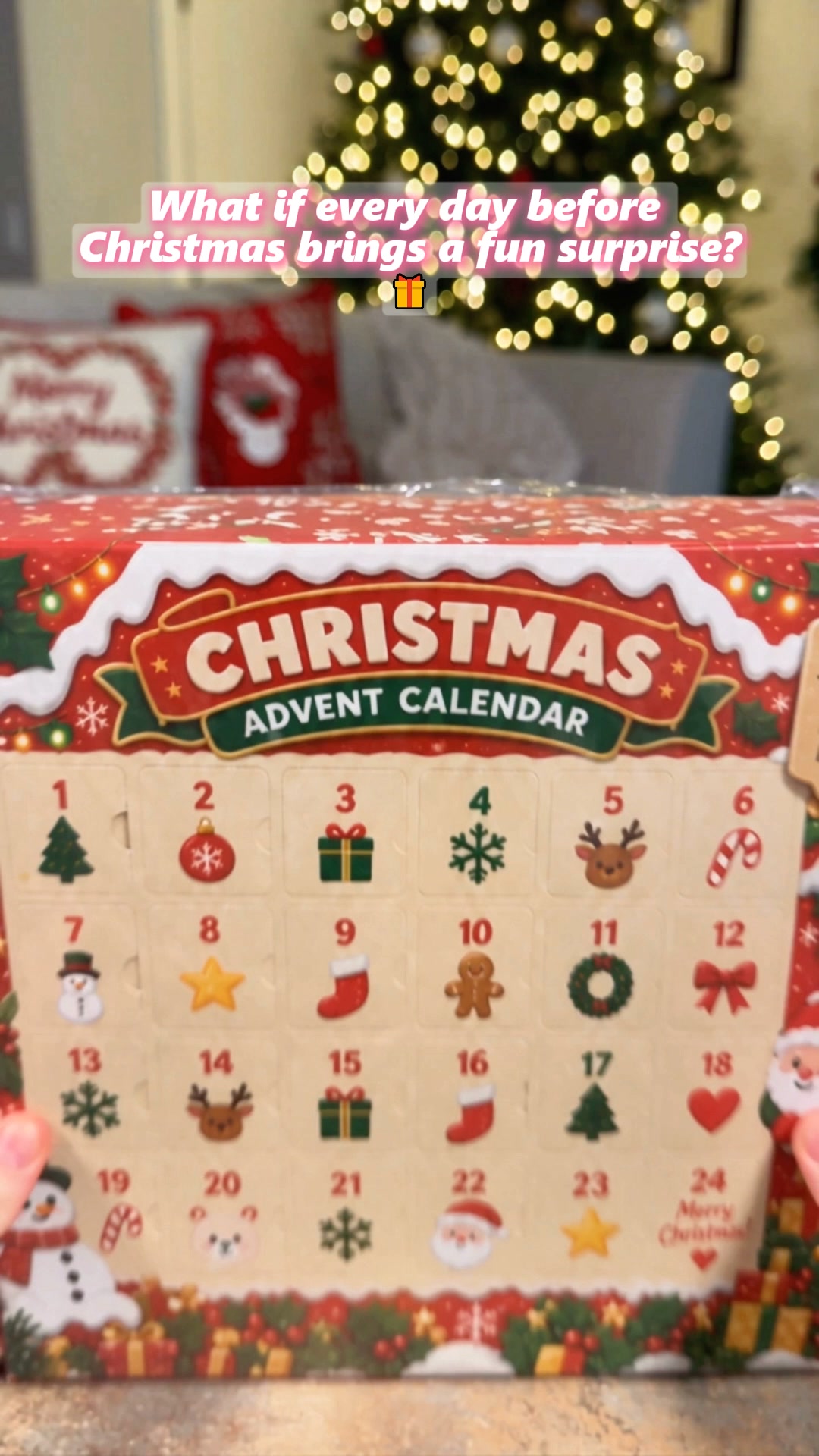 24 Days Christmas Squishy Advent Calendar with Mixed Surprise Squishies, Random Assorted Glitter Squeeze Toy, Christmas Countdown Gift for K