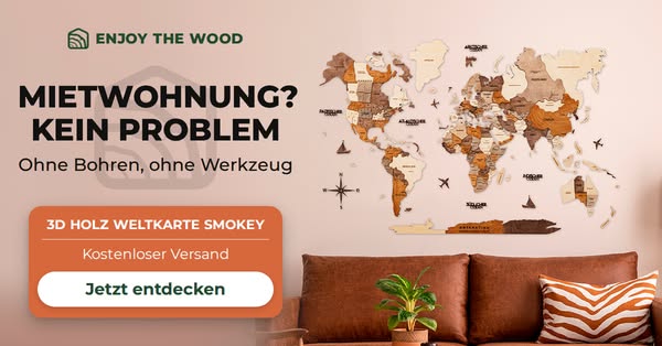 Holz-Weltkarte ab 97 € – handgefertigt