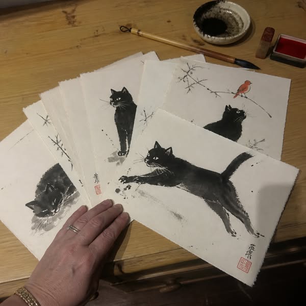 Learn The Ancient Japanese Art Of Painting Ink Cats