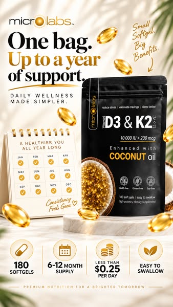 Lower Stress & Anxiety with Vitamin D3 + K2