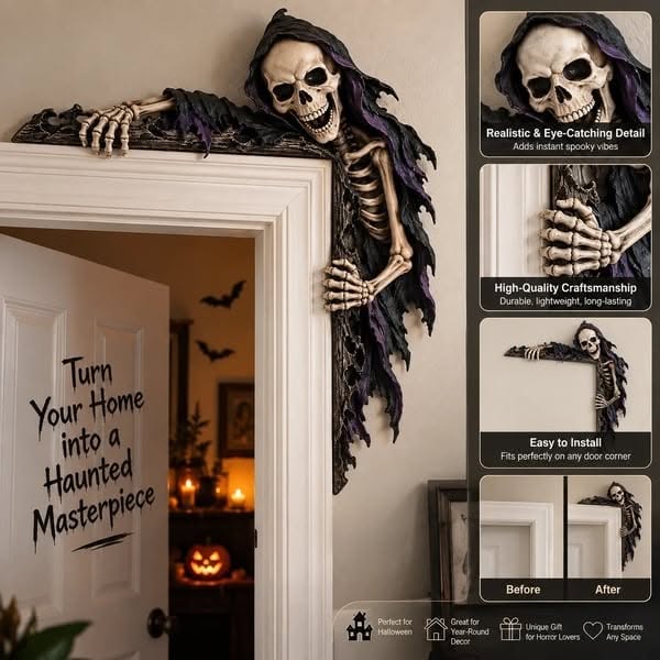 Spooky Reaper Door Frame Corner Decor - Right Side