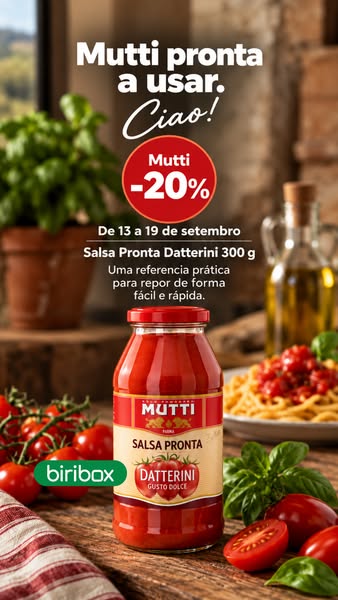 20% Mutti por tempo limitado