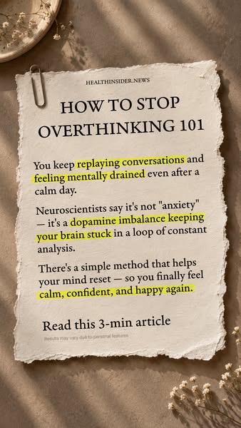 How To Stop Overthinking 101