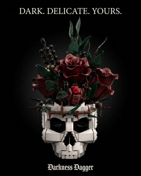 Gothic Skull Brick Set | Dark Home Decor | Darkness Dagger