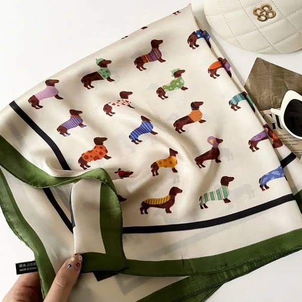 Dachshund Parade Satin Scarf