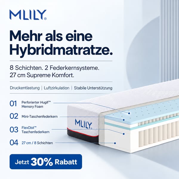 Supreme Taschenfederkernmatratze | MLILY Deutschland