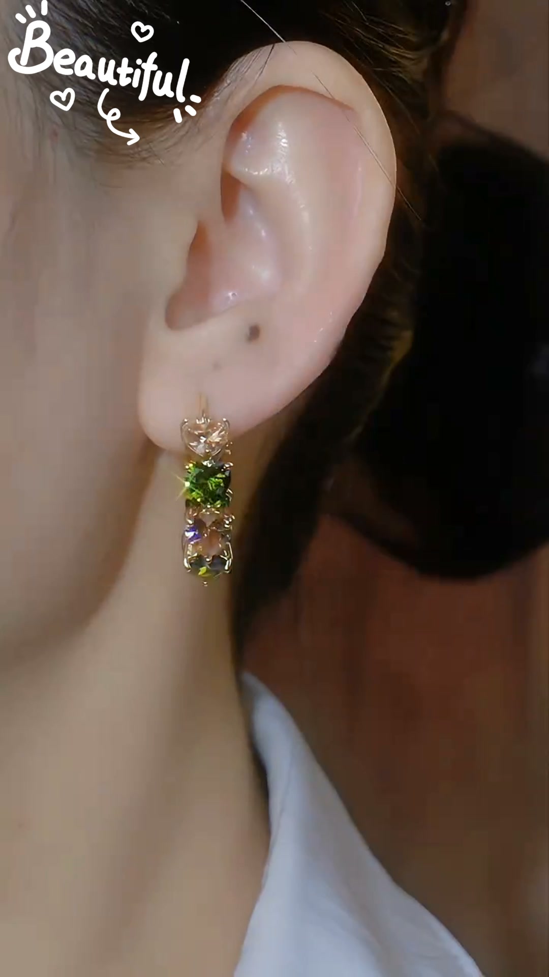 Colorful Heart Hoop Earrings