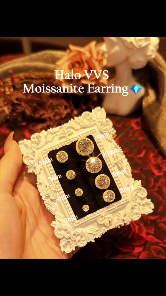 Moissan ICEBURST Halo Spark Stud Earrings