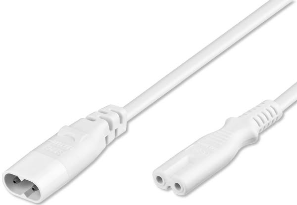 Cavo Prolunga Di Alimentazione 2 Poli C7/c8 2mt Bianco