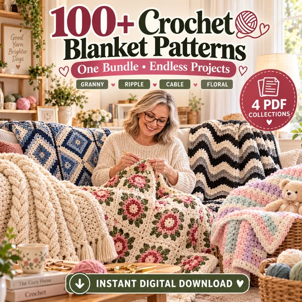 100+ Crochet Blanket Patterns — One Beautiful Bundle