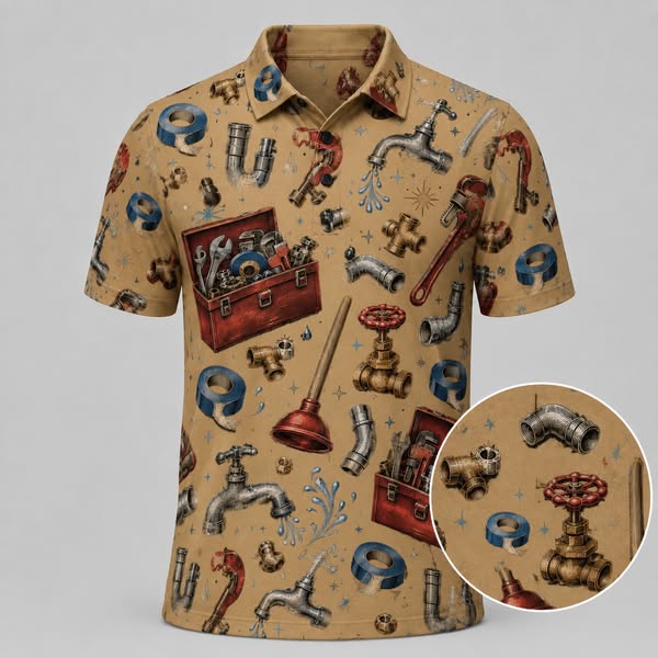 Vintage Plumber Polo Shirt-Unisex
