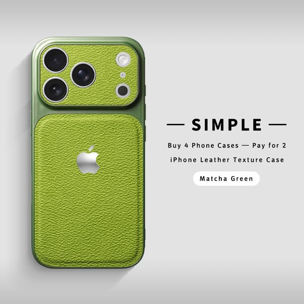 Matcha Green | iPhone Lychee Texture Leather Case