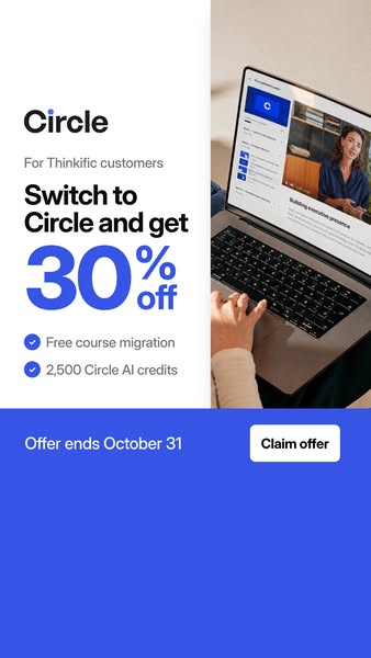 Switch from Thinkific. Get 30% off.