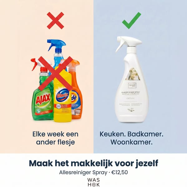 Eén flesje. Heel je huis schoon.