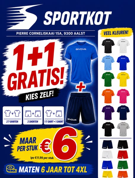1 + 1 Gratis T-shirt en short
