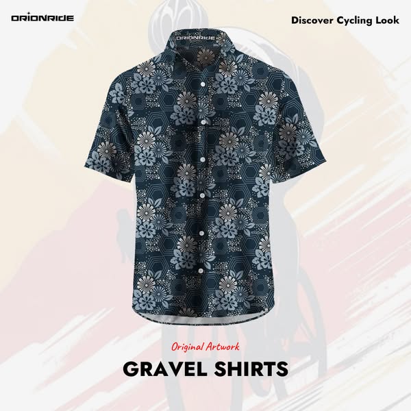 The creative behind it: Orionride Geometric Night Bloom Zipper Pockets Ultra Lightweight Short Sleeves Gravel Shirt