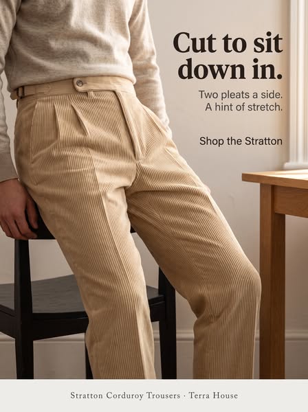 Stratton Corduroy Trousers - 50% Off