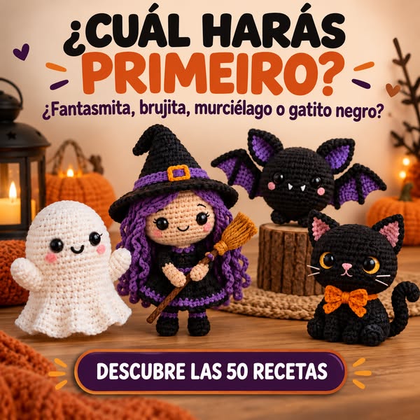 50 Adornos de Halloween en Crochet