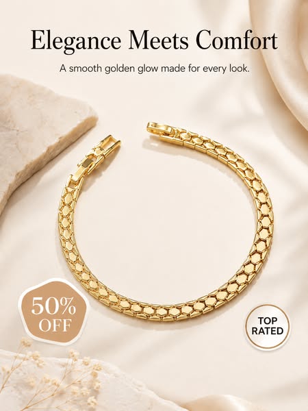 Gold Snake-Scale Chain Bracelet