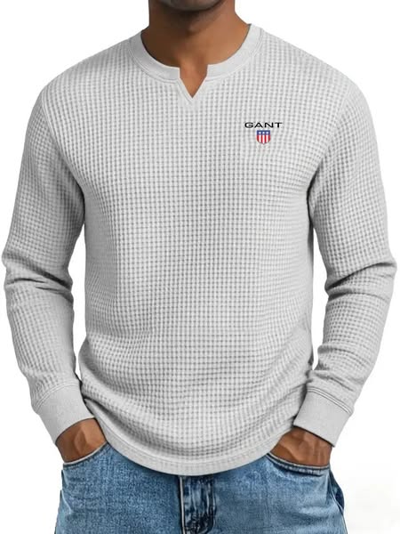 Textured Waffle-Knit Jersey