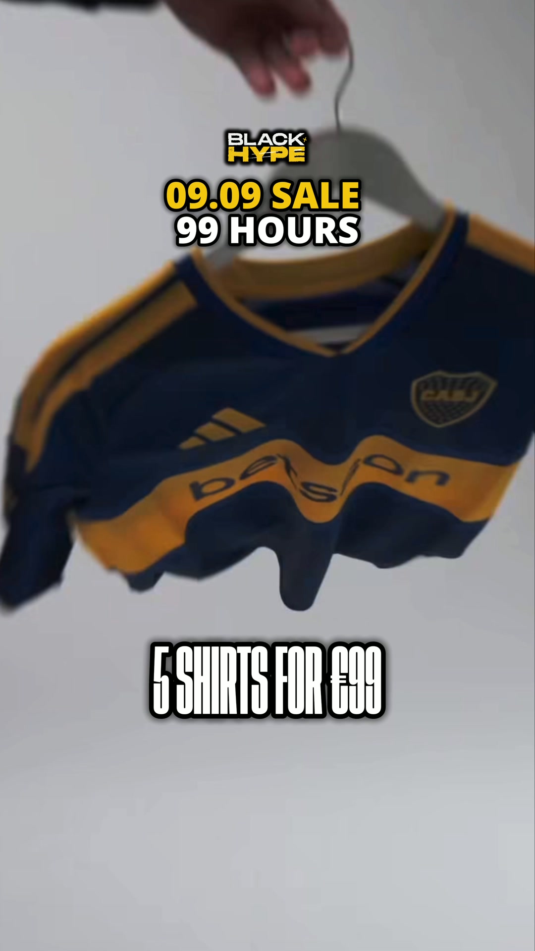 5 shirts for €99 · 99 hours