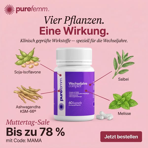 MUTTERTAG-SALE: 78 % Rabatt auf Purefemm — Code MAMA