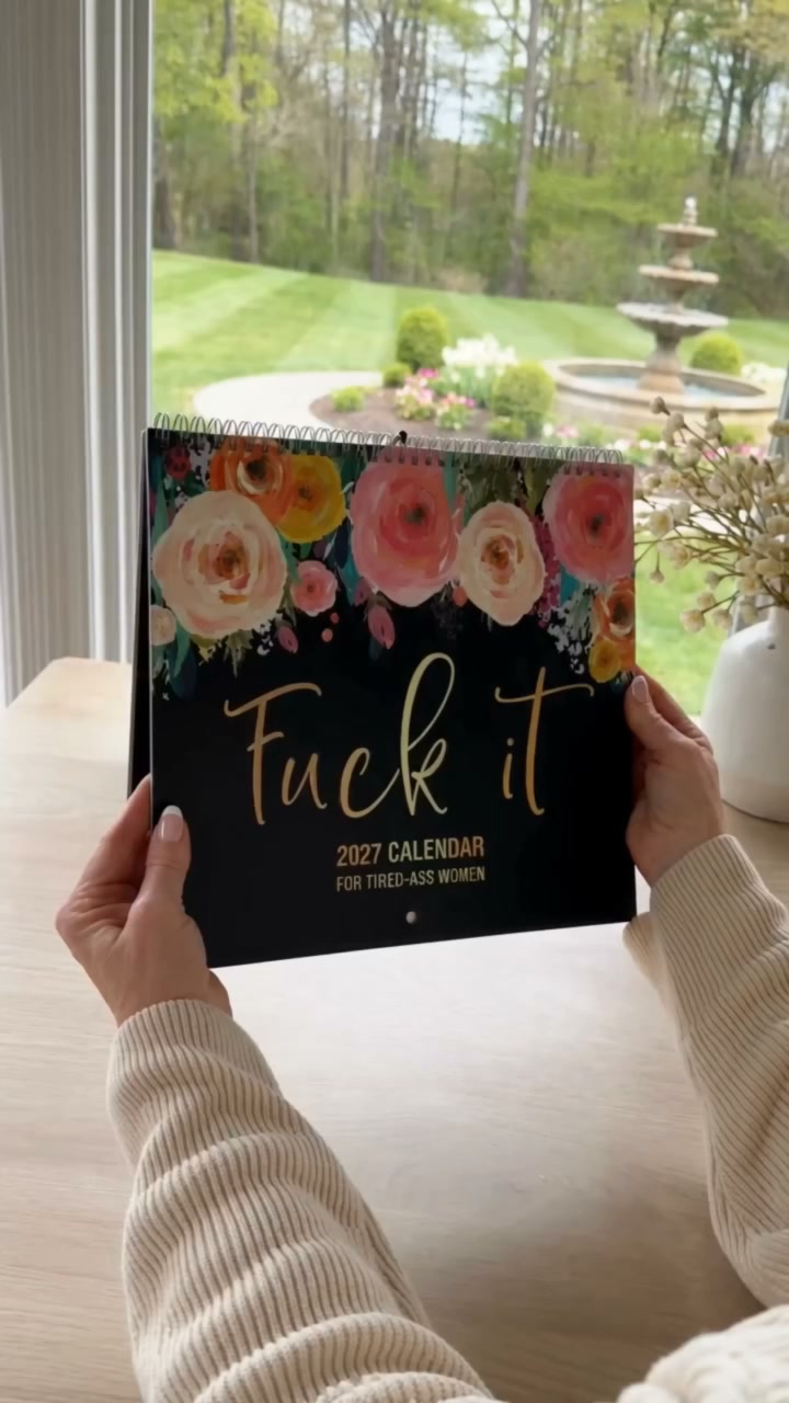 2027 Funny Swear Word Wall Calendar – “F*ck It” Floral Calendar for Tired-Ass Women