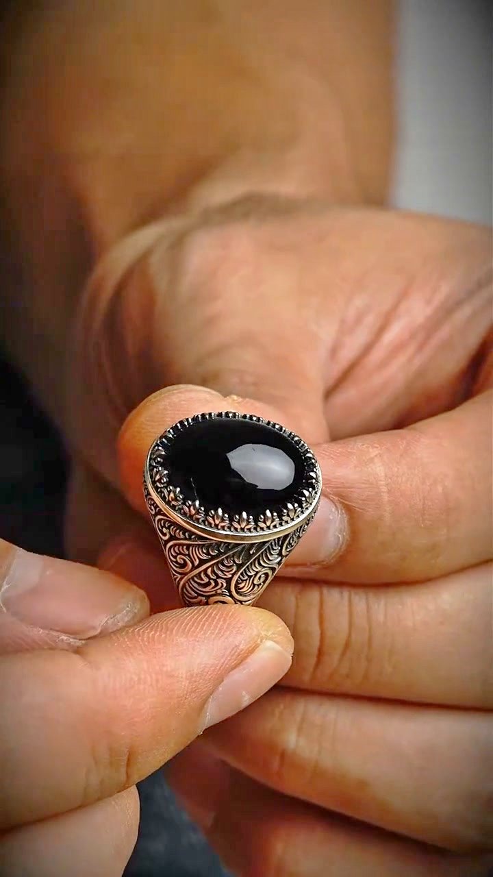Black Onyx · Vintage S925 Silver