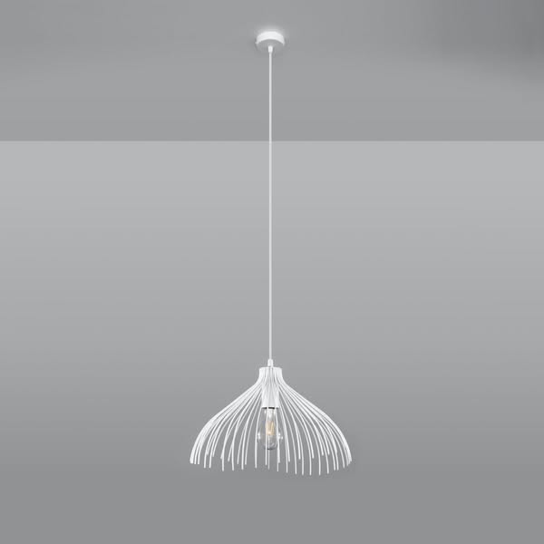 Industrial white steel living room pendant light – Zyralis