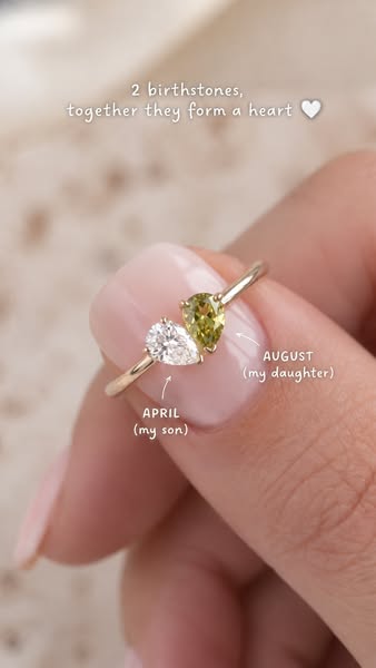 Two birthstones, one heart, one bond