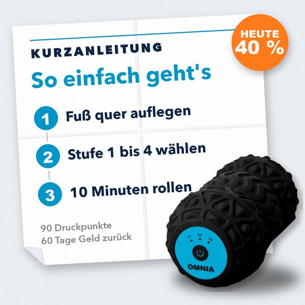 Fuß drauf, Stufe wählen, 10 Minuten