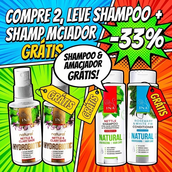 Compra 2 Hydrobiotic com urtiga, champô e condicionador de oferta