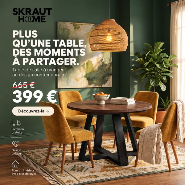 Table à manger -40 % | Expédition sous 48–72 h