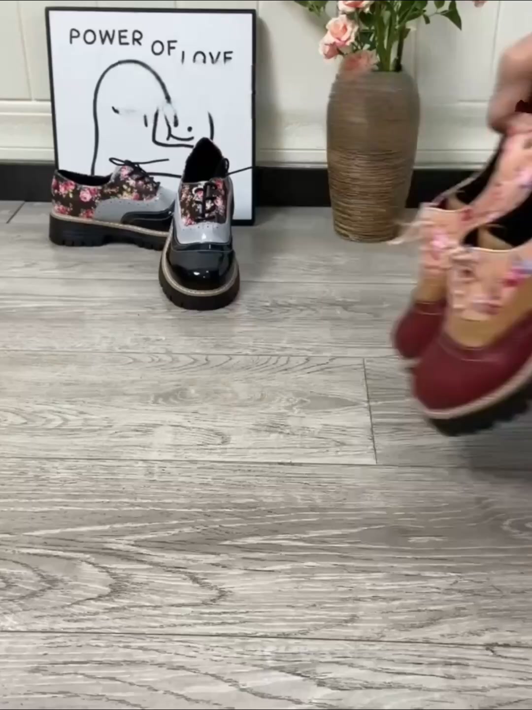 Ada™ Oxford schoenen met bloemenprint en voetboogondersteuning